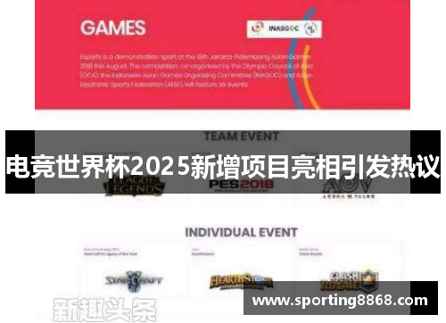 电竞世界杯2025新增项目亮相引发热议